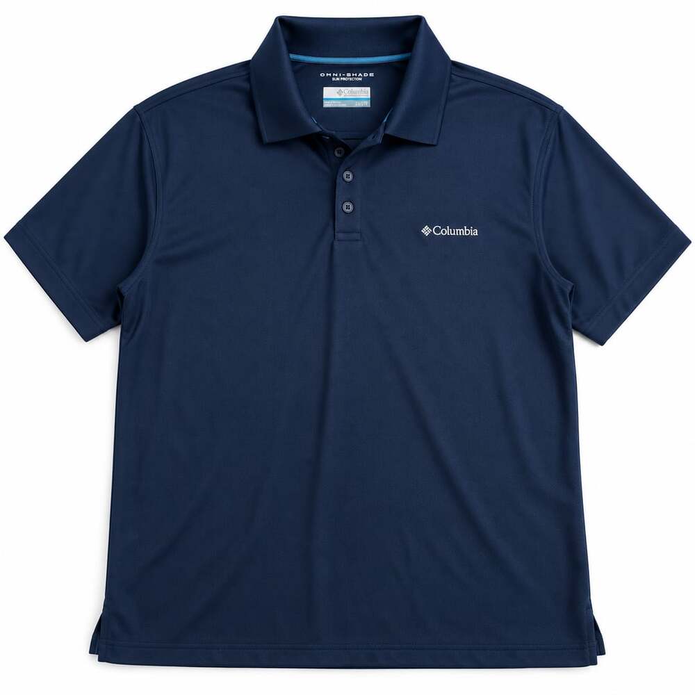 Columbia Omni-Shade Men's 2XL Navy Blue Performance Golf Polo Shirt UPF